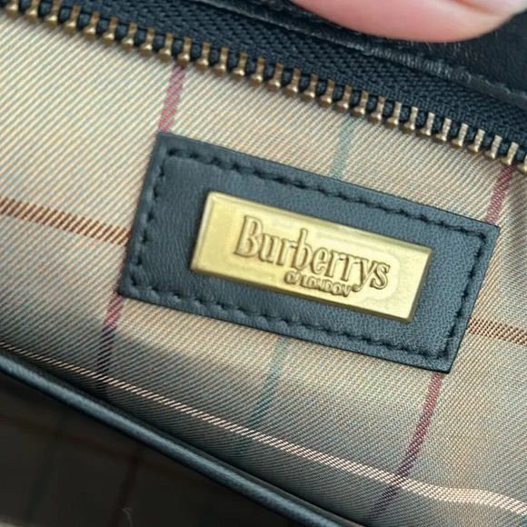 Burberrys Clutch Bag Leather Black vintage - Picture 12 of 16